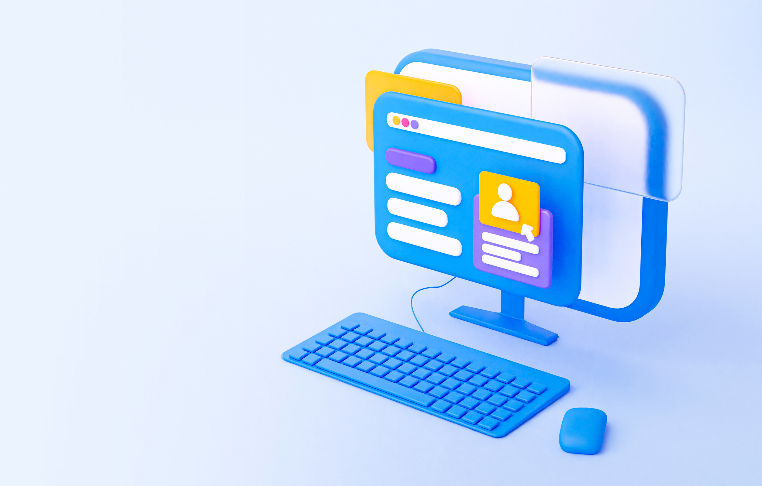 Computer with Application form on the website.